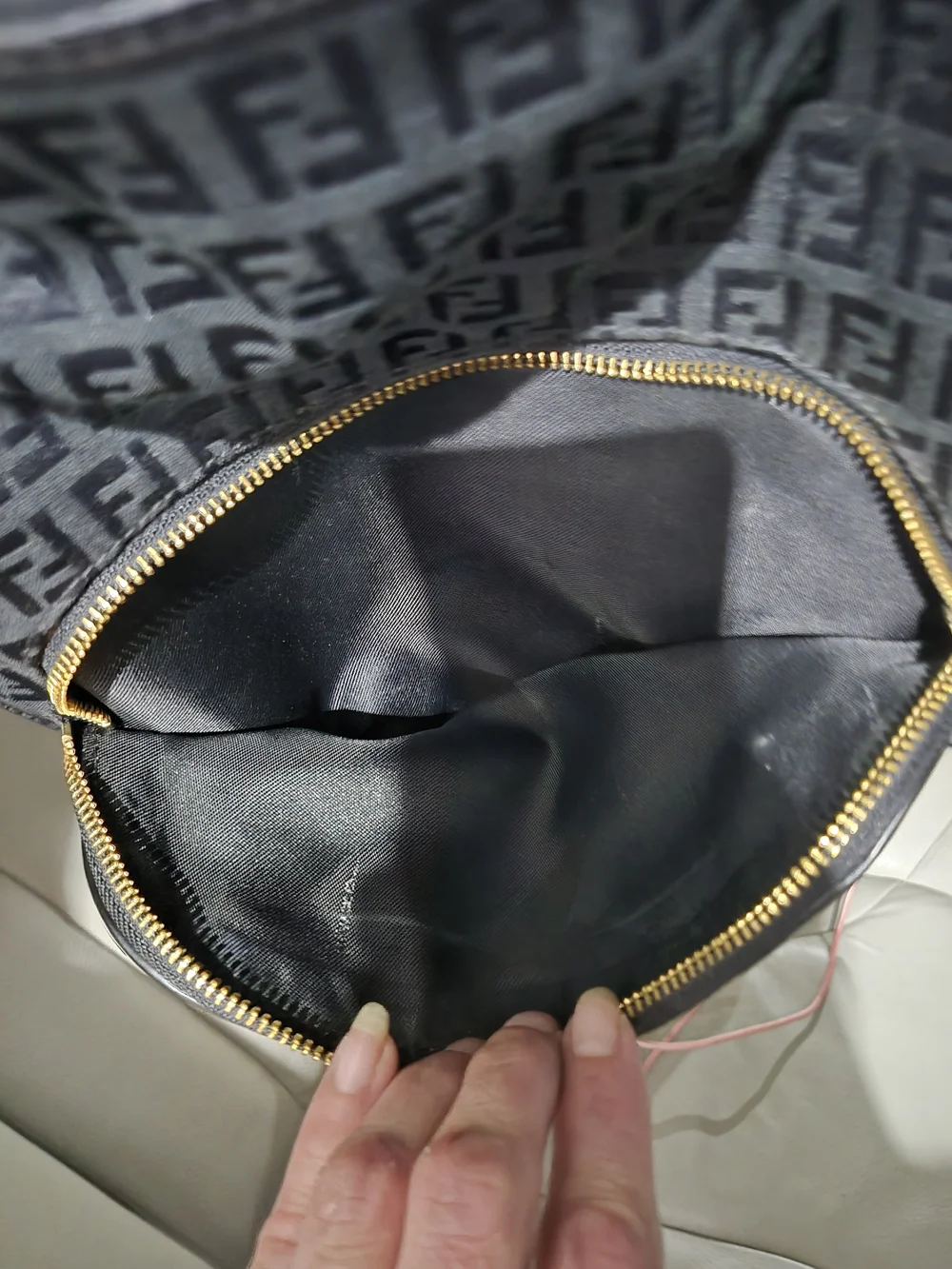 Fendi Black Zucchino Canvas Chef Hobo Bag - NWOT